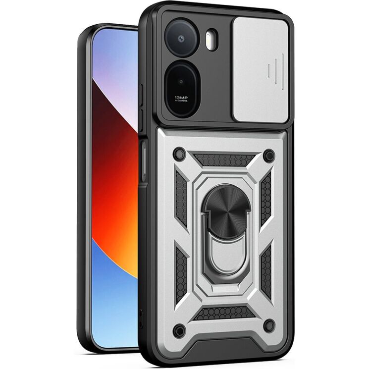 Чехол с защитой камеры Deexe Armor Shield для Xiaomi Redmi A7 Pro - Silver: фото 1 из 9