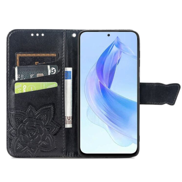 Чехол UniCase Butterfly Pattern для Honor 90 Lite - Black: фото 2 из 6