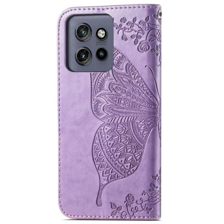 Чехол UniCase Butterfly Pattern для Motorola Edge 50 Neo - Light Purple: фото 6 из 7