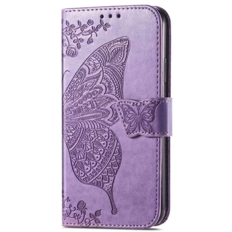 Чехол UniCase Butterfly Pattern для Motorola Moto E13 - Light Purple: фото 4 из 10
