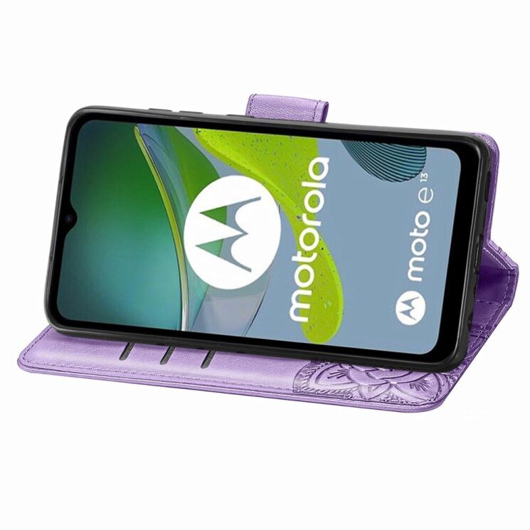 Чехол UniCase Butterfly Pattern для Motorola Moto E13 - Light Purple: фото 3 из 10