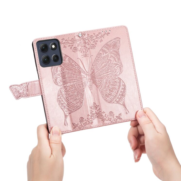 Чохол UniCase Butterfly Pattern для Motorola Moto G86 - Blue: фото 10 з 10