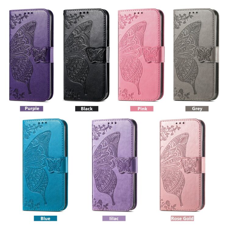 Чохол UniCase Butterfly Pattern для Motorola Moto G86 - Blue: фото 5 з 10