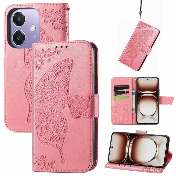 Чехол UniCase Butterfly Pattern для OPPO A3x / A3 / A40m - Pink: фото 4 из 7