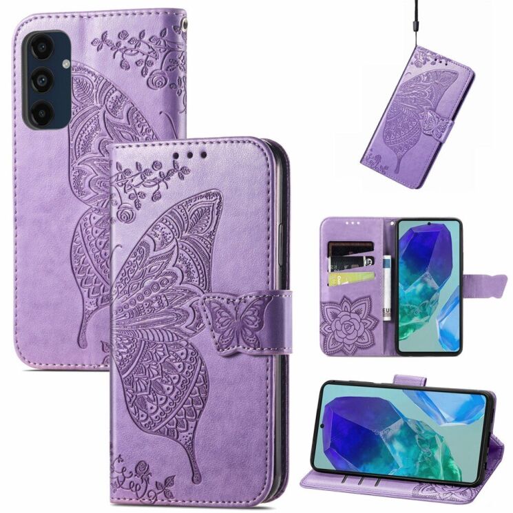 Чехол UniCase Butterfly Pattern для Samsung Galaxy S24 FE (S721) - Light Purple: фото 4 из 11