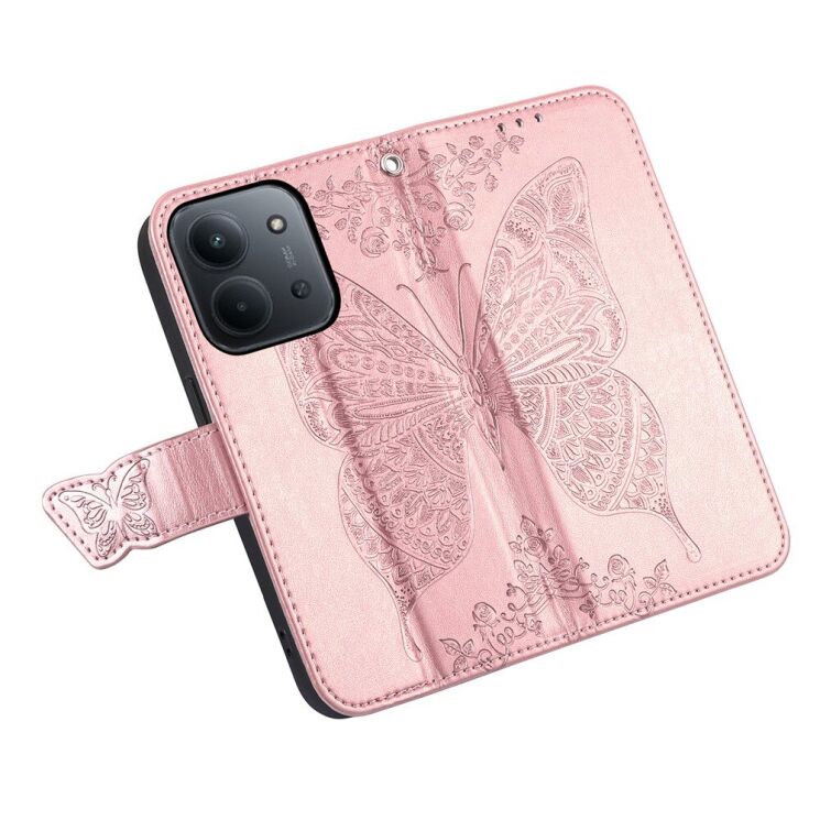 Чохол-книжка з малюнком UniCase Butterfly Pattern для Xiaomi Redmi 15C / Poco C85 - Rose Gold: фото 4 з 9