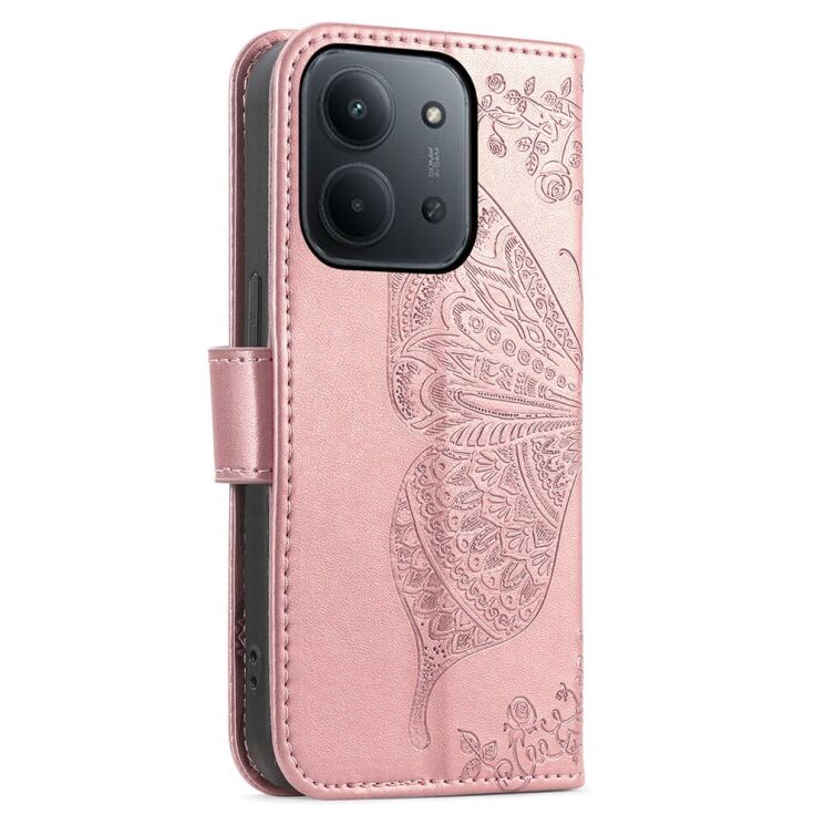 Чохол-книжка з малюнком UniCase Butterfly Pattern для Xiaomi Redmi 15C / Poco C85 - Rose Gold: фото 7 з 9