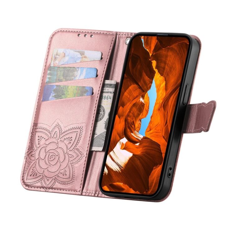 Чохол-книжка з малюнком UniCase Butterfly Pattern для Xiaomi Redmi 15C / Poco C85 - Rose Gold: фото 2 з 9