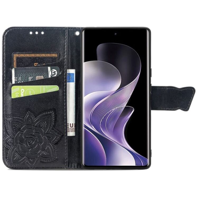 Чехол UniCase Butterfly Pattern для Xiaomi Redmi Note 14 Pro Plus - Black: фото 2 из 9
