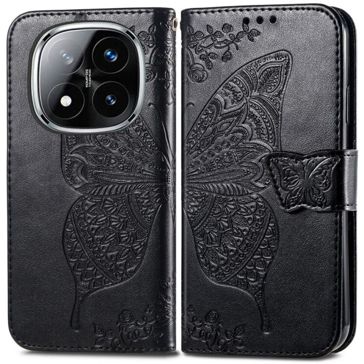Чехол UniCase Butterfly Pattern для Xiaomi Redmi Note 14 Pro Plus - Black: фото 1 из 9