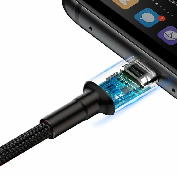 Дата-кабель BASEUS Cafule HW Quick Charging Type-C to USB - Grey / Black: фото 5 з 19