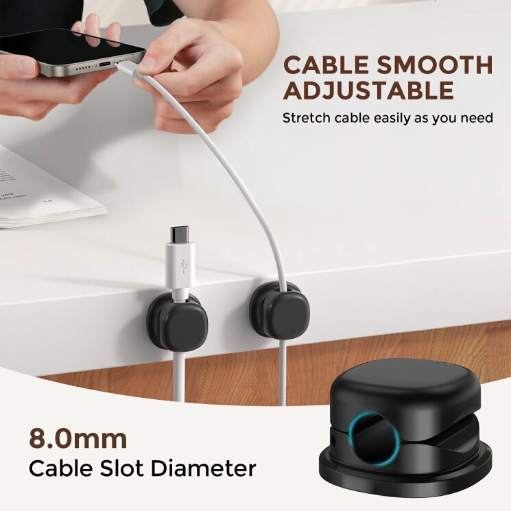 Тримач для кабелів AHASTYLE WG178 Mechanical Keycap Design - Black: фото 4 з 7