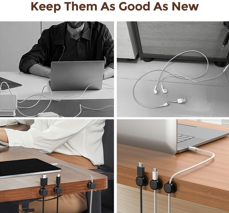 Тримач для кабелів AHASTYLE WG178 Mechanical Keycap Design - Black: фото 5 з 7