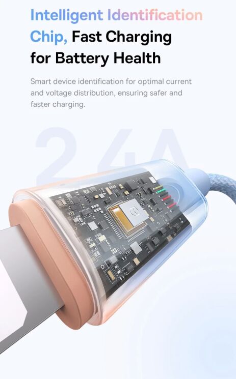 Кабель Baseus Discolor Series USB to Lightning (2.4A, 1m) P10374900 - Cluster Black: фото 12 из 21