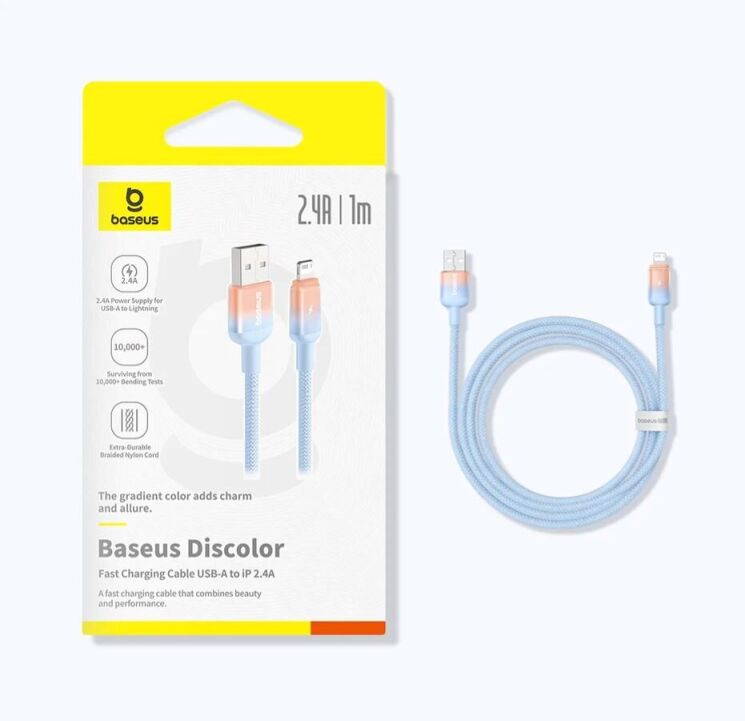 Кабель Baseus Discolor Series USB to Lightning (2.4A, 1m) P10374900 - Cluster Black: фото 21 из 21