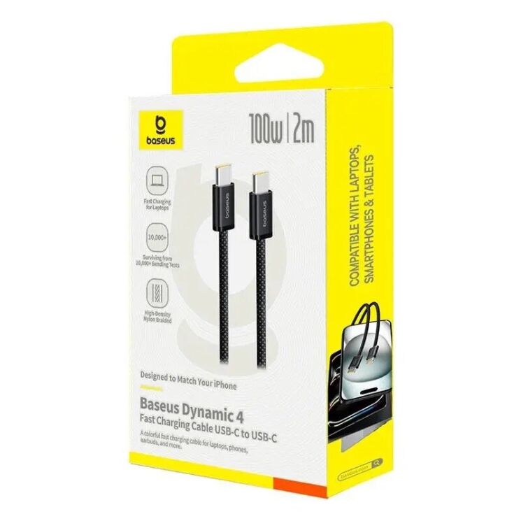 Кабель Baseus Dynamic 4 Type-C to Type-C (5A, 100W, 2m) P10381400112-00 - Black: фото 5 з 18