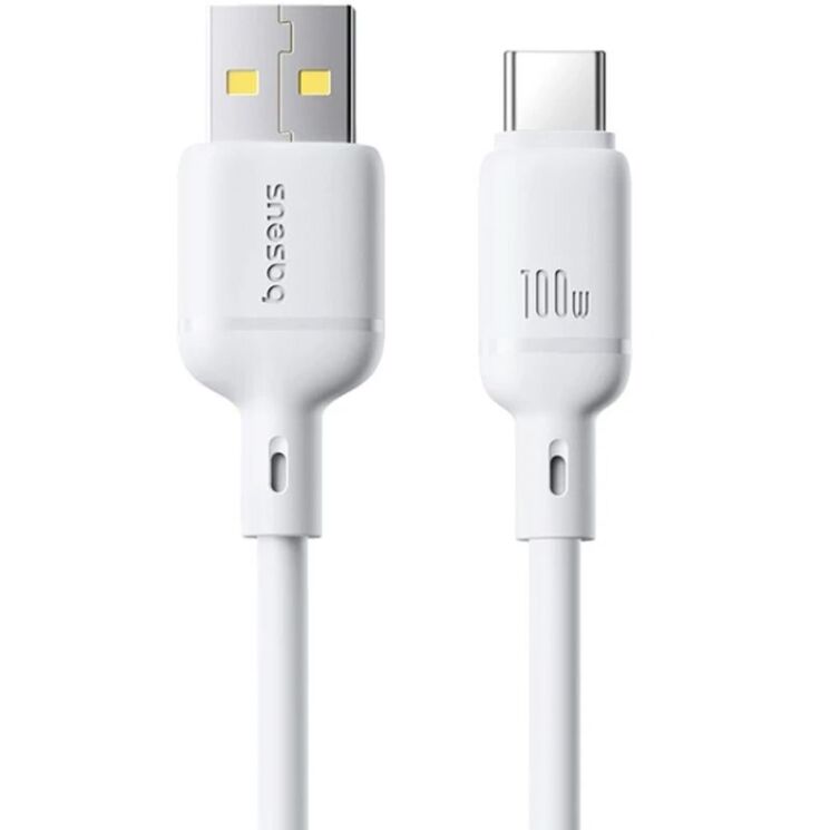 Кабель Baseus Silky Series USB to Type-C (100W, 1m) P10377703 - Moon White (896368W) Кабель Baseus Silky Series USB to Type-C (100W, 1m) P10377703 - Moon White: фото 1 з 19