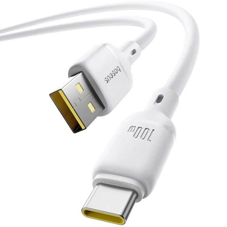 Кабель Baseus Silky Series USB to Type-C (100W, 1m) P10377703 - Moon White (896368W) Кабель Baseus Silky Series USB to Type-C (100W, 1m) P10377703 - Moon White: фото 3 з 19