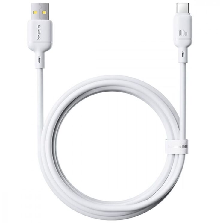 Кабель Baseus Silky Series USB to Type-C (100W, 1m) P10377703 - Moon White (896368W) Кабель Baseus Silky Series USB to Type-C (100W, 1m) P10377703 - Moon White: фото 2 з 19