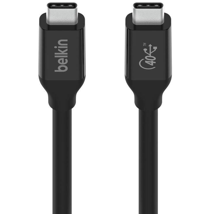 Кабель Belkin USB4 Type-C to Type-C 100W (0.8m) - Black: фото 1 з 13