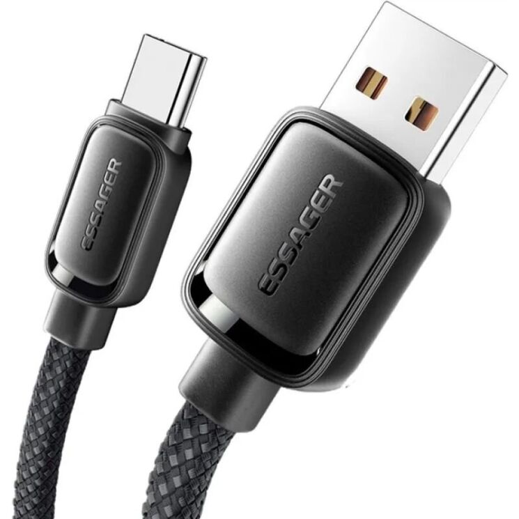 Кабель ESSAGER Jelly Bean USB to Type-C (7A, 100W, 1m) EXCT-TD01-P - Black: фото 3 из 10