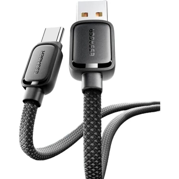 Кабель ESSAGER Jelly Bean USB to Type-C (7A, 100W, 1m) EXCT-TD01-P - Black: фото 4 из 10