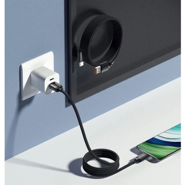 Кабель ESSAGER Jelly Bean USB to Type-C (7A, 100W, 1m) EXCT-TD01-P - Black: фото 9 из 10