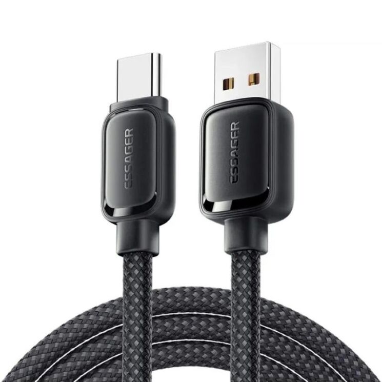 Кабель ESSAGER Jelly Bean USB to Type-C (7A, 100W, 1m) EXCT-TD01-P - Black: фото 1 из 10