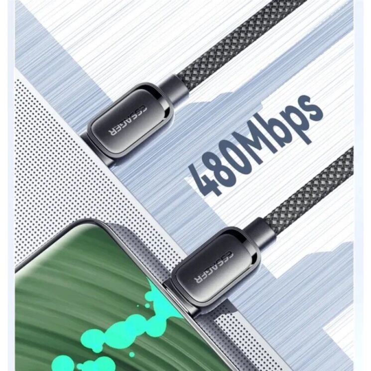 Кабель ESSAGER Jelly Bean USB to Type-C (7A, 100W, 1m) EXCT-TD01-P - Black: фото 10 из 10
