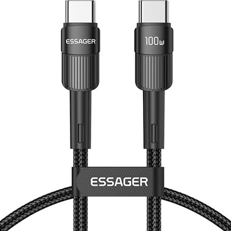 Кабель ESSAGER Star Type-C to Type-C (100W, 1m) EXCTT1-XC01 - Black: фото 1 з 18