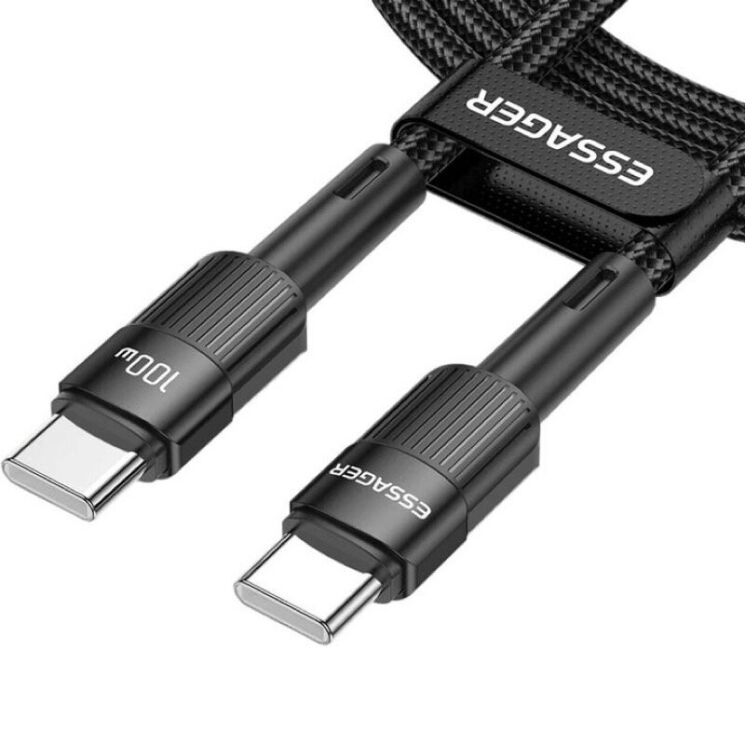 Кабель ESSAGER Star Type-C to Type-C (100W, 1m) EXCTT1-XC01 - Black: фото 2 з 18
