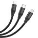 Кабель Hoco U104 Ultra USB to Lightning+MicroUSB+Type-C (66W, 1.2m) - Black (895994B). Фото 2 з 18