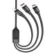 Кабель Hoco U104 Ultra USB to Lightning+MicroUSB+Type-C (66W, 1.2m) - Black (895994B). Фото 3 з 18
