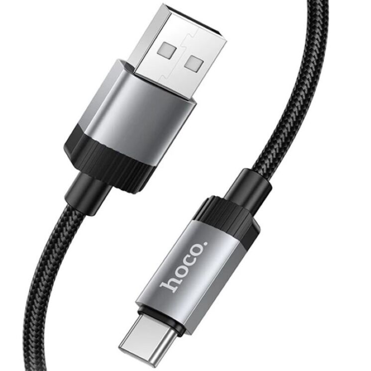 Кабель Hoco X117 USB to Type-C (3A, 1m) - Black: фото 3 з 5