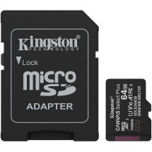Карта памяти Kingston microSDXC 64GB Canvas Select Plus Gen3 UHS-I U1 V10 A1 (100MB/s) + адаптер (SDCS3/64GB) - Black: фото 1 из 7