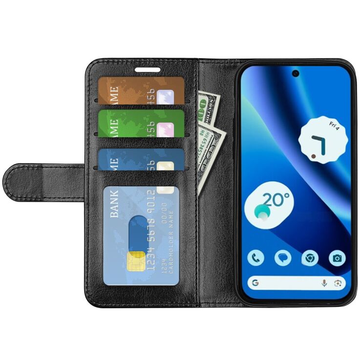 Классический чехол-книжка Deexe Wallet Style для Google Pixel 10a - Black: фото 2 из 8