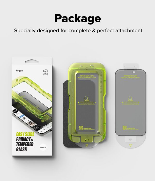 Комплект защитных стекол (2шт) Ringke Easy Slide Privacy для iPhone 17 (8800328811881) - Black (407715B) Комплект защитных стекол (2шт) Ringke Easy Slide Privacy для iPhone 17 (8800328811881) - Black: фото 20 из 21