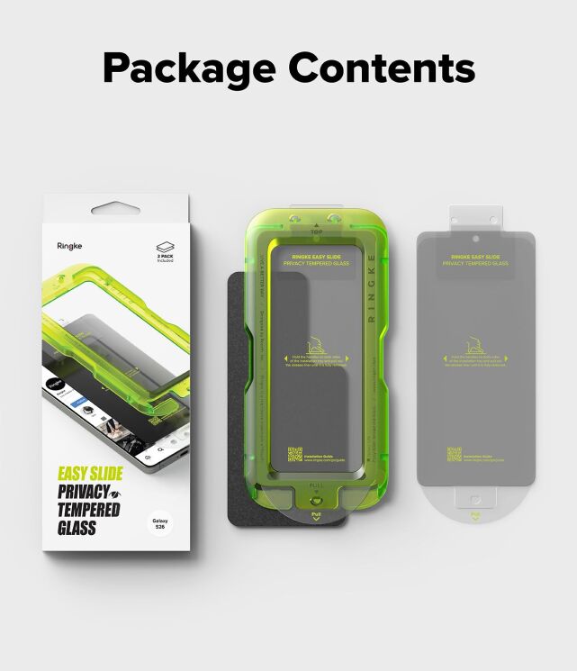Комплект защитных стекол (2шт) Ringke Easy Slide Privacy для Samsung Galaxy S26 (S942) 8800328815841: фото 17 из 18