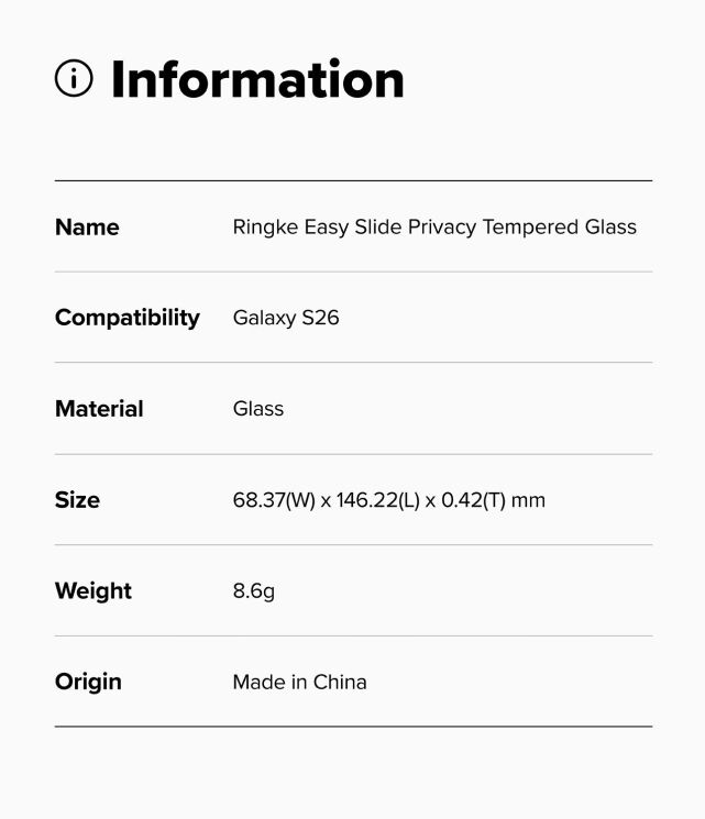 Комплект защитных стекол (2шт) Ringke Easy Slide Privacy для Samsung Galaxy S26 (S942) 8800328815841: фото 18 из 18