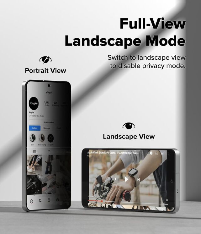 Комплект защитных стекол (2шт) Ringke Easy Slide Privacy для Samsung Galaxy S26 (S942) 8800328815841: фото 8 из 18