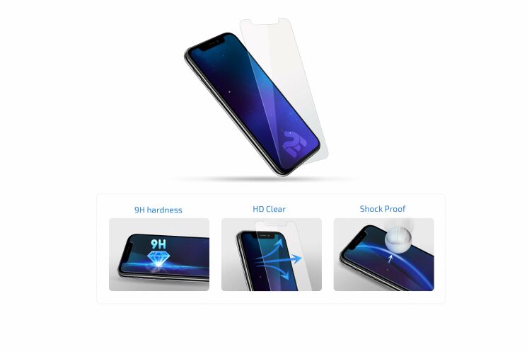 Комплект защитных стекол 3 в 1 2E Clear Glass для Samsung Galaxy A20s (A207) - Clear: фото 4 из 5