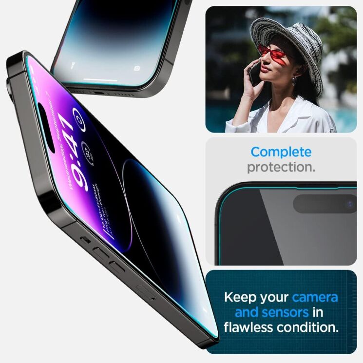 Комплект защитных стекол Spigen (SGP) GLAS.tR EZ Fit Sensor Protected для Apple iPhone 14 Pro Max (AGL05202): фото 14 из 15