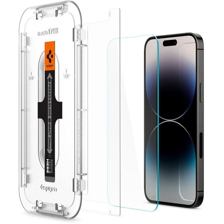 Комплект защитных стекол Spigen (SGP) GLAS.tR EZ Fit Sensor Protected для Apple iPhone 14 Pro Max (AGL05202): фото 6 из 15