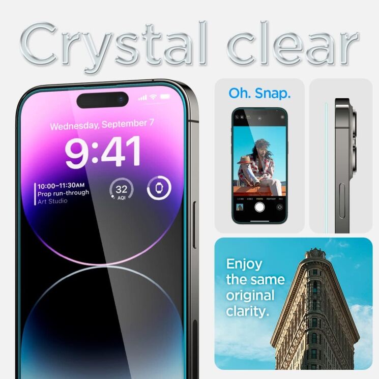 Комплект защитных стекол Spigen (SGP) GLAS.tR EZ Fit Sensor Protected для Apple iPhone 14 Pro Max (AGL05202): фото 12 из 15