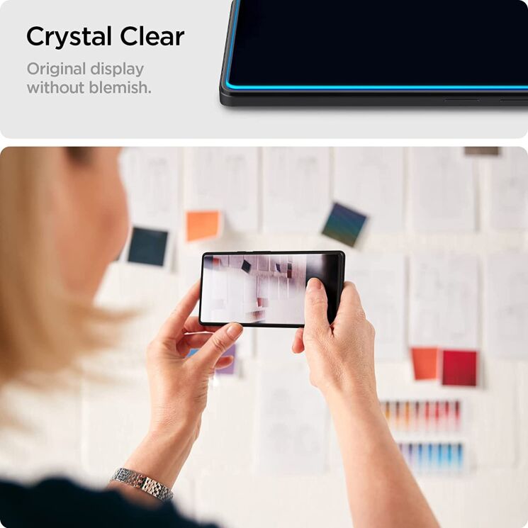 Комплект защитного стекла Spigen (SGP) GLAS.tR SLIM Sensor Protected для Xiaomi Poco X5 / Redmi Note 12 5G + ГЕЛЬ: фото 11 из 12