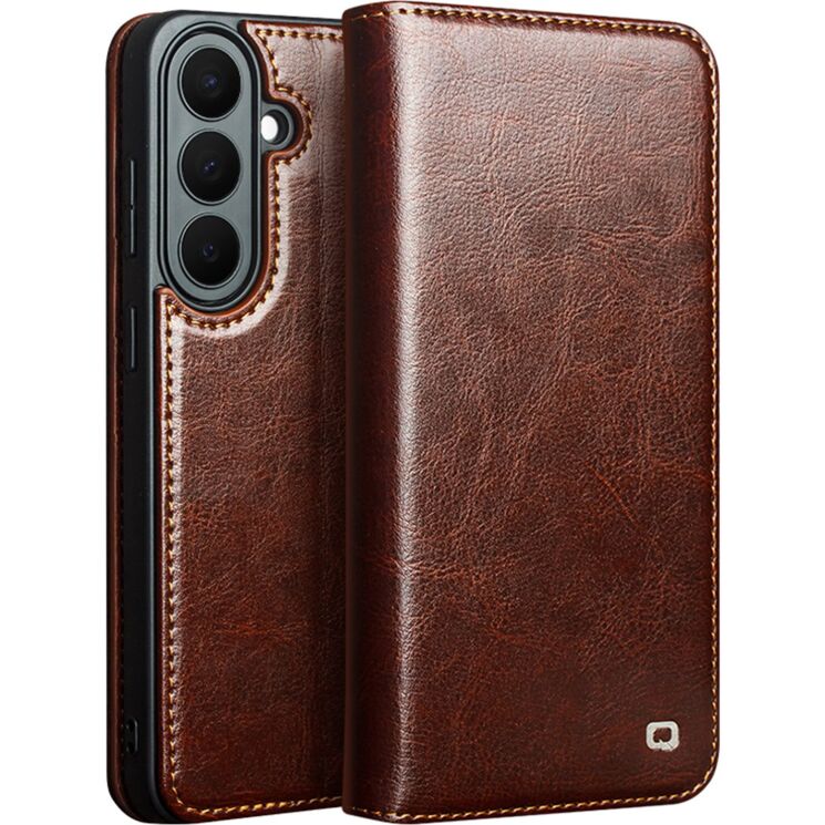 Кожаный чехол QIALINO Classic Case для Samsung Galaxy S26 FE - Brown (412771Z) Кожаный чехол QIALINO Classic Case для Samsung Galaxy S26 FE - Brown: фото 1 из 7