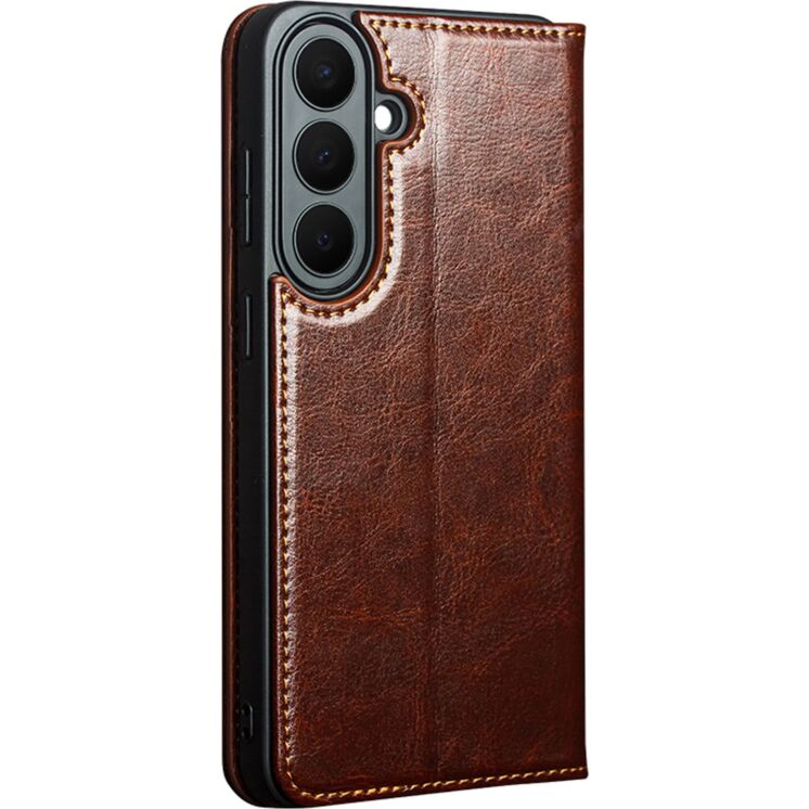 Кожаный чехол QIALINO Classic Case для Samsung Galaxy S26 FE - Brown (412771Z) Кожаный чехол QIALINO Classic Case для Samsung Galaxy S26 FE - Brown: фото 4 из 7