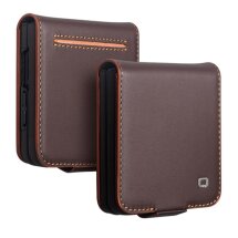 Кожаный чехол QIALINO Wallet Case (FF) для Samsung Galaxy Flip 8 - Brown: фото 1 из 11