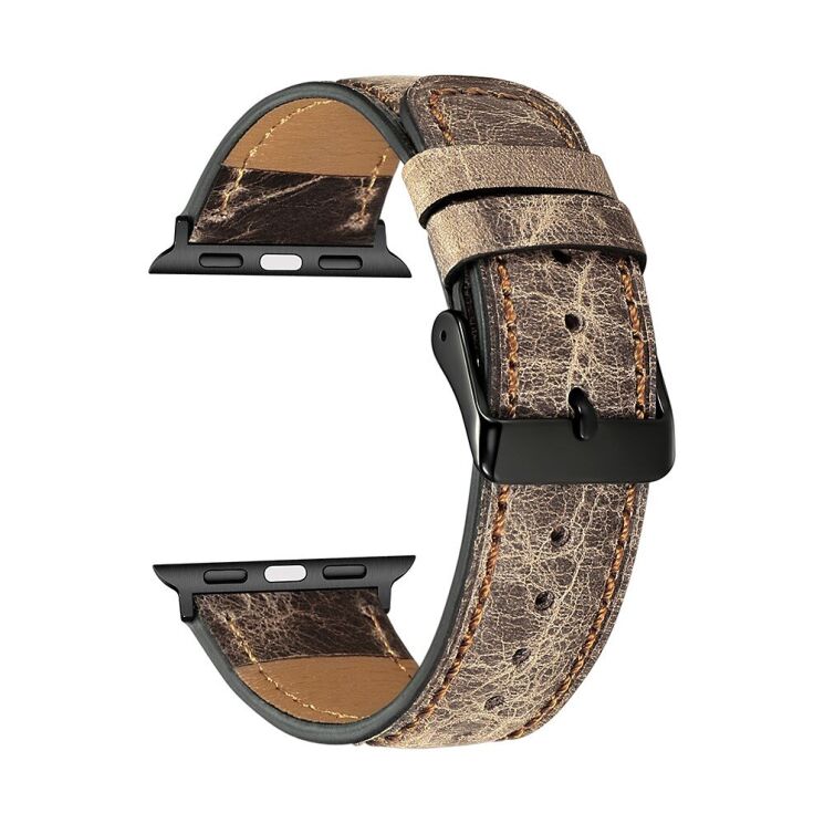 Кожаный ремешок Deexe Leather Strap для Apple Watch 46 / 45 / 44 / SE 44 / 42 (Series 1-3) / Ultra / Ultra 2 - Titanium Grey: фото 2 из 5