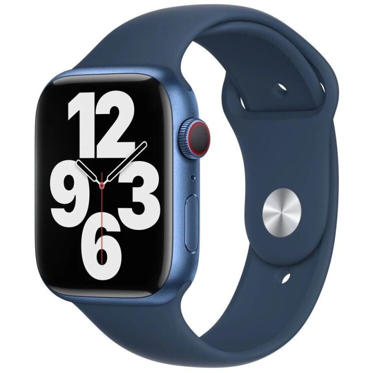 Оригинальный ремешок Sport Band для Apple Watch 46 / 45 / 44 / SE 44 / 42 (Series 1-3) / Ultra / Ultra 2 (MKUW3) - Abyss Blue: фото 1 из 4